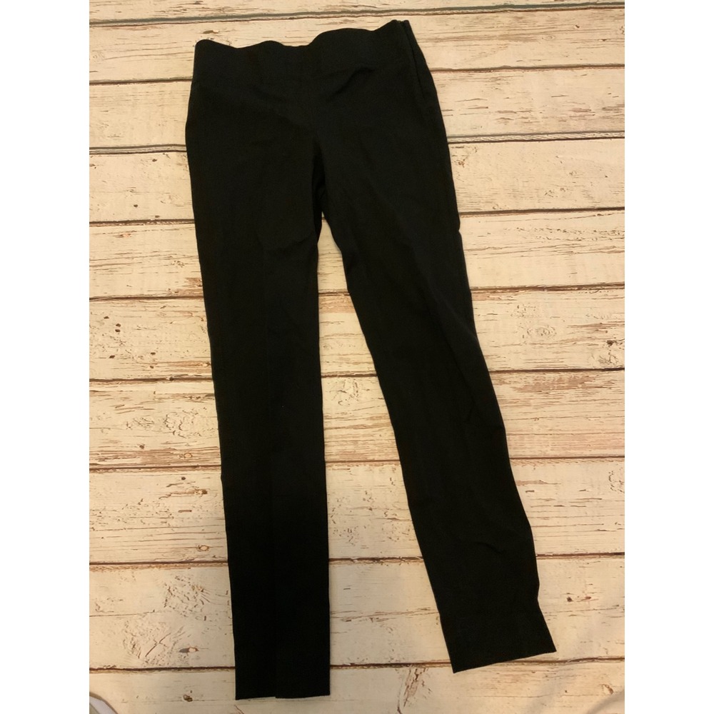 White House Black Market Skinny Leg Side Zip Pants Black Womens Size 2R Regular